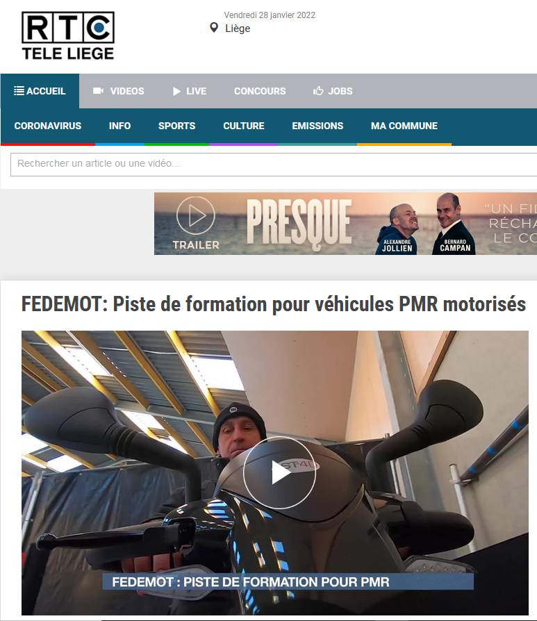 RTC télé liège - Inauguration piste d'essai pour personnes à mobilité réduite